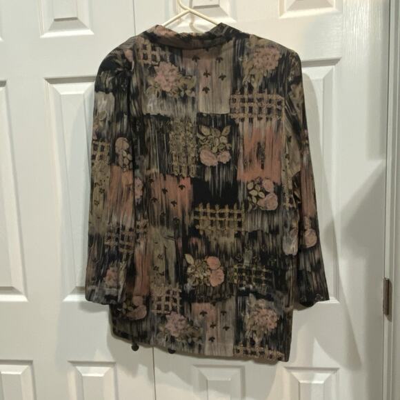 Women's 90's Kensington Square Jacket Retro Blazer Geometric Print Large - Picture 3 of 4
